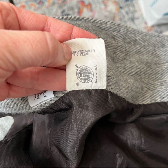 Vintage Herringbone Union Made in the USA Wool Jacket Size 8 - Picture 7 of 11